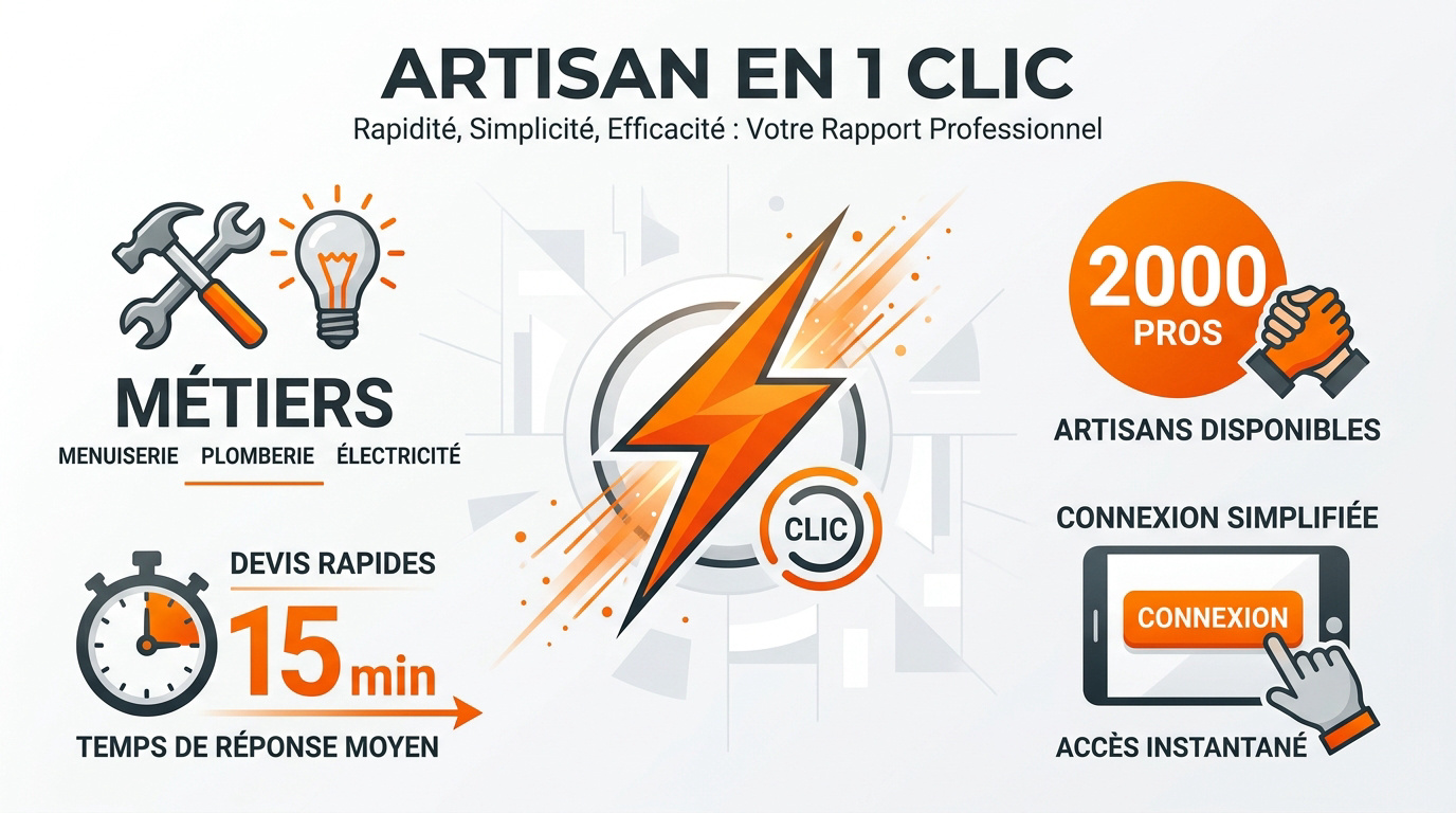 Artisan en 1 Clic rapidité et simplicité pour vos travaux