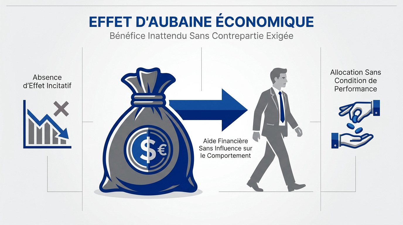 Illustration de l'effet d'aubaine économique et bénéfice sans contrepartie
